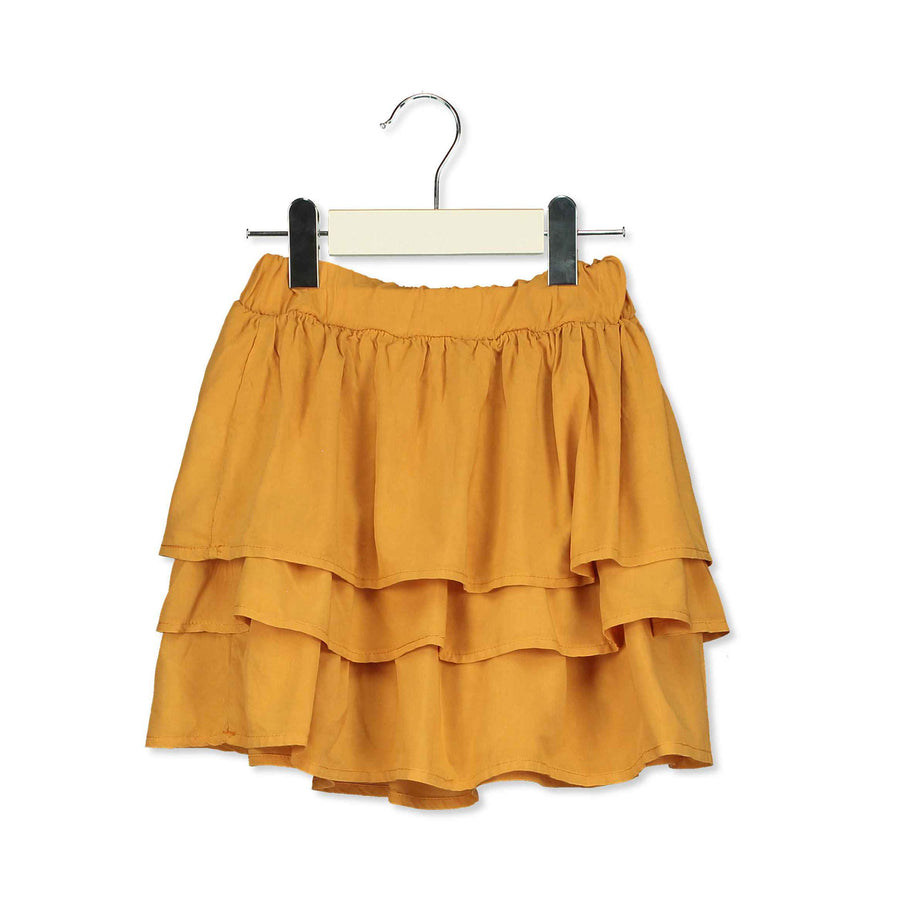 LotieKids Sunshine Solid Ruffles Skirt