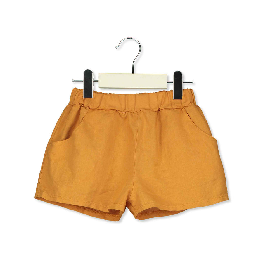 LotieKids Sunshine Solid Linen Wide Shorts