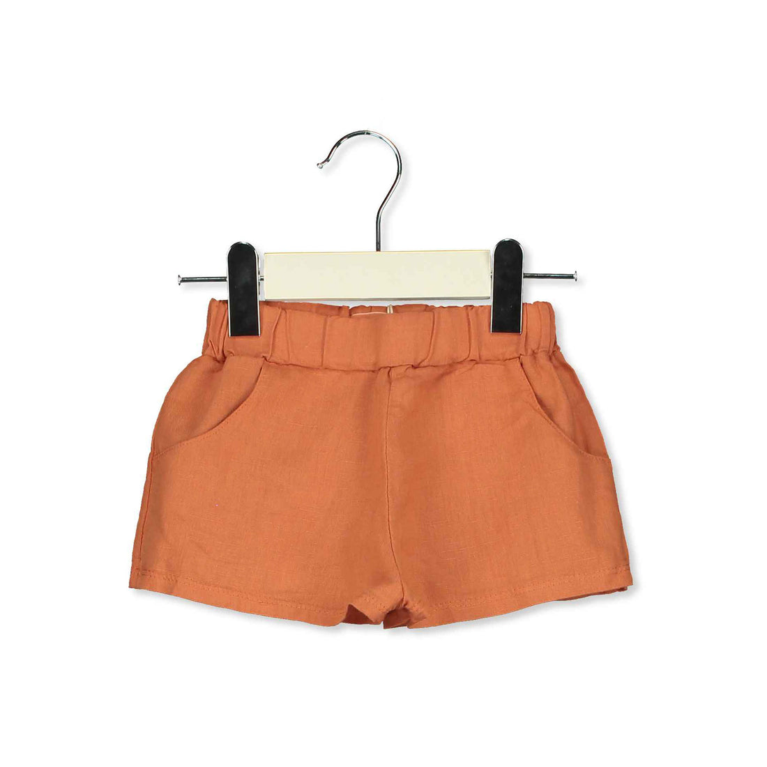 LotieKids Orange Solid Baby Wide Shorts