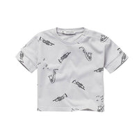 Sproet and Sprout Light Grey Musica Print Loose T-Shirt