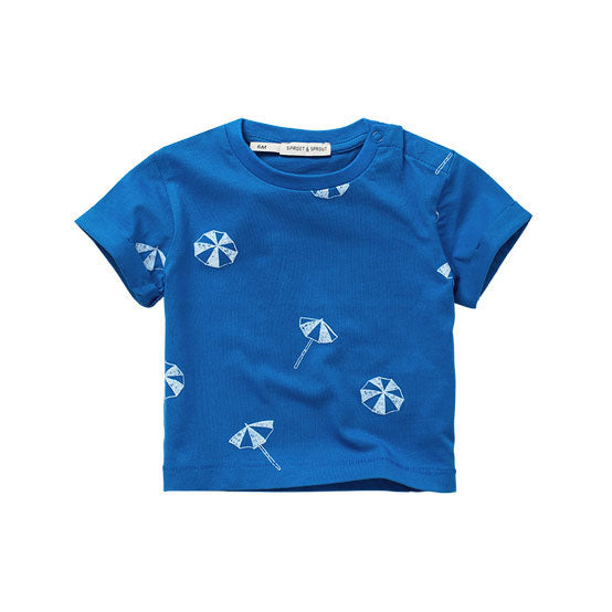 Sproet and Sprout Azzurra Blue Umbrella Print T-Shirt