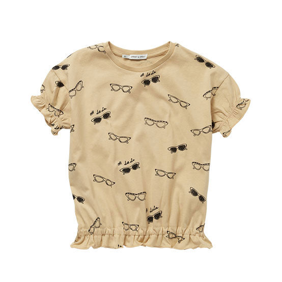 Sproet and Sprout Almond Shades Print Ruffle T-Shirt