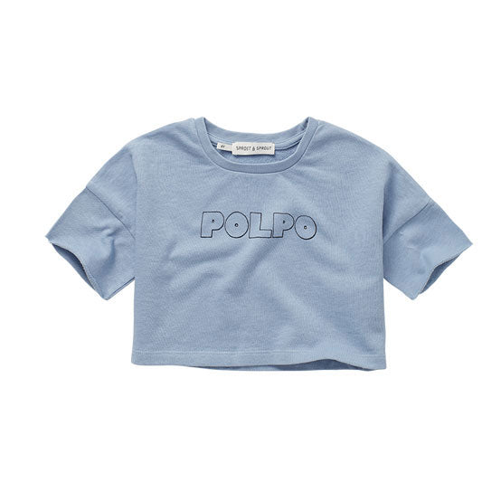Sproet and Sprout Sky Blue Polpo Cropped T-Shirt