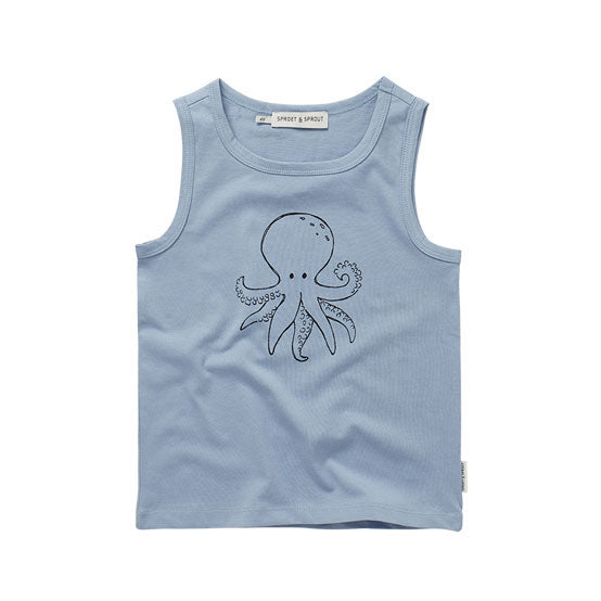 Sproet and Sprout Sky Blue Octopus Print Tank Top