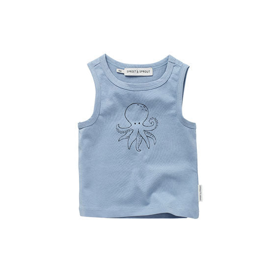 Sproet and Sprout Sky Blue Octopus Print Tank Top