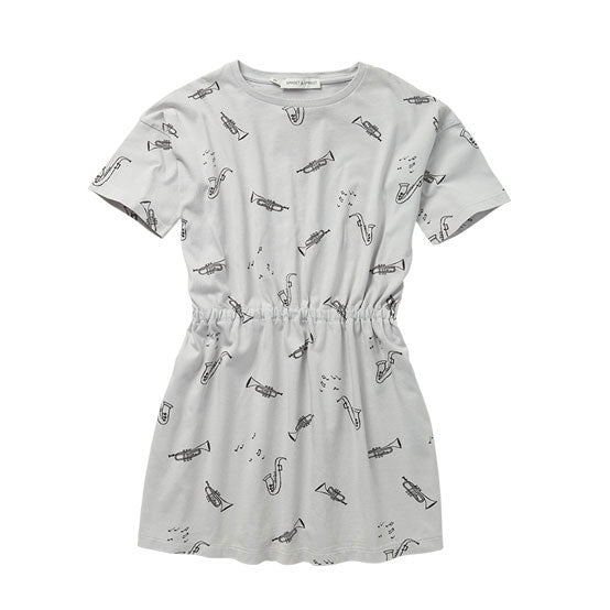 Sproet and Sprout Light Grey Musica Print T-Shirt Dress