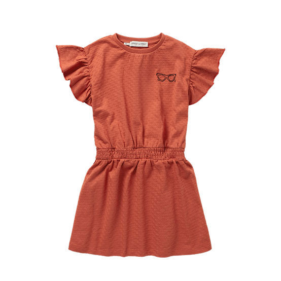 Sproet and Sprout Biscotti Shades Print Ruffle Dress