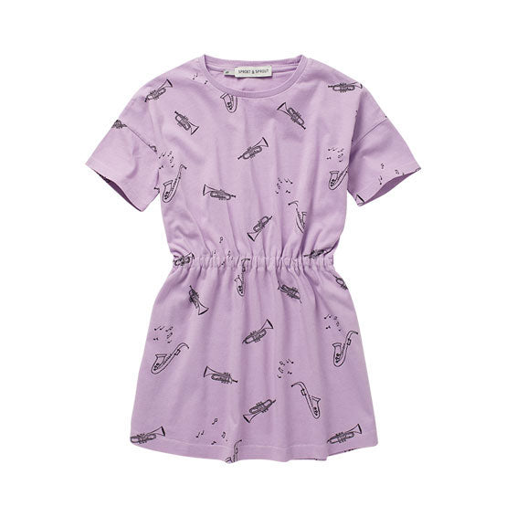 Sproet and Sprout Lilac Breeze Musica Print T-Shirt Dress
