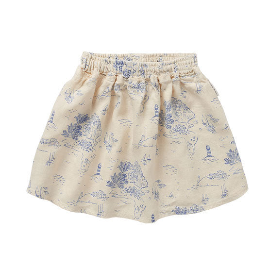 Sproet and Sprout Ivory Cinque Terre Print Smock Skirt