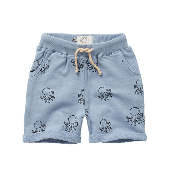 Sproet and Sprout Sky Blue Octopus Print Sweat Shorts