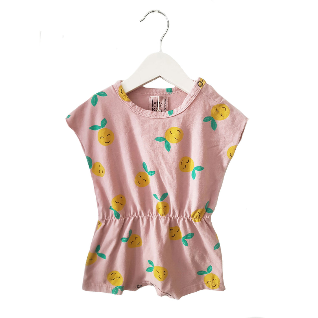 LotieKids Pink Grapefruits Baby Playsuit