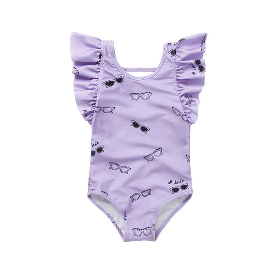 Sproet and Sprout Lilac Breeze Shades Print Ruffle Swimsuit