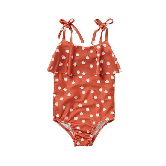 Sproet and Sprout Tuscany Red Tomato Print Strap Swimsuit
