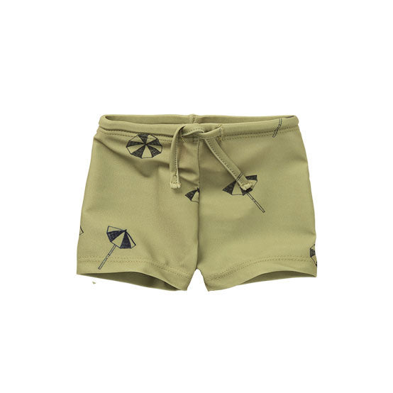 Sproet and Sprout Olive Green Umbrella Print Swim Shorts
