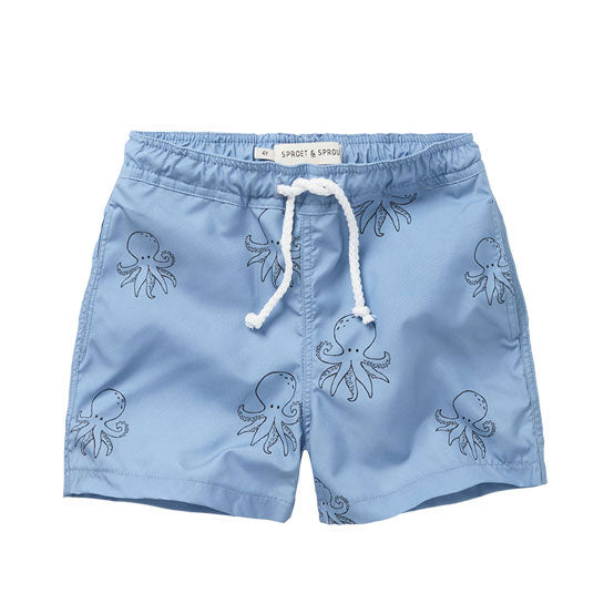 Sproet and Sprout Sky Blue Octopus Print Swim Shorts
