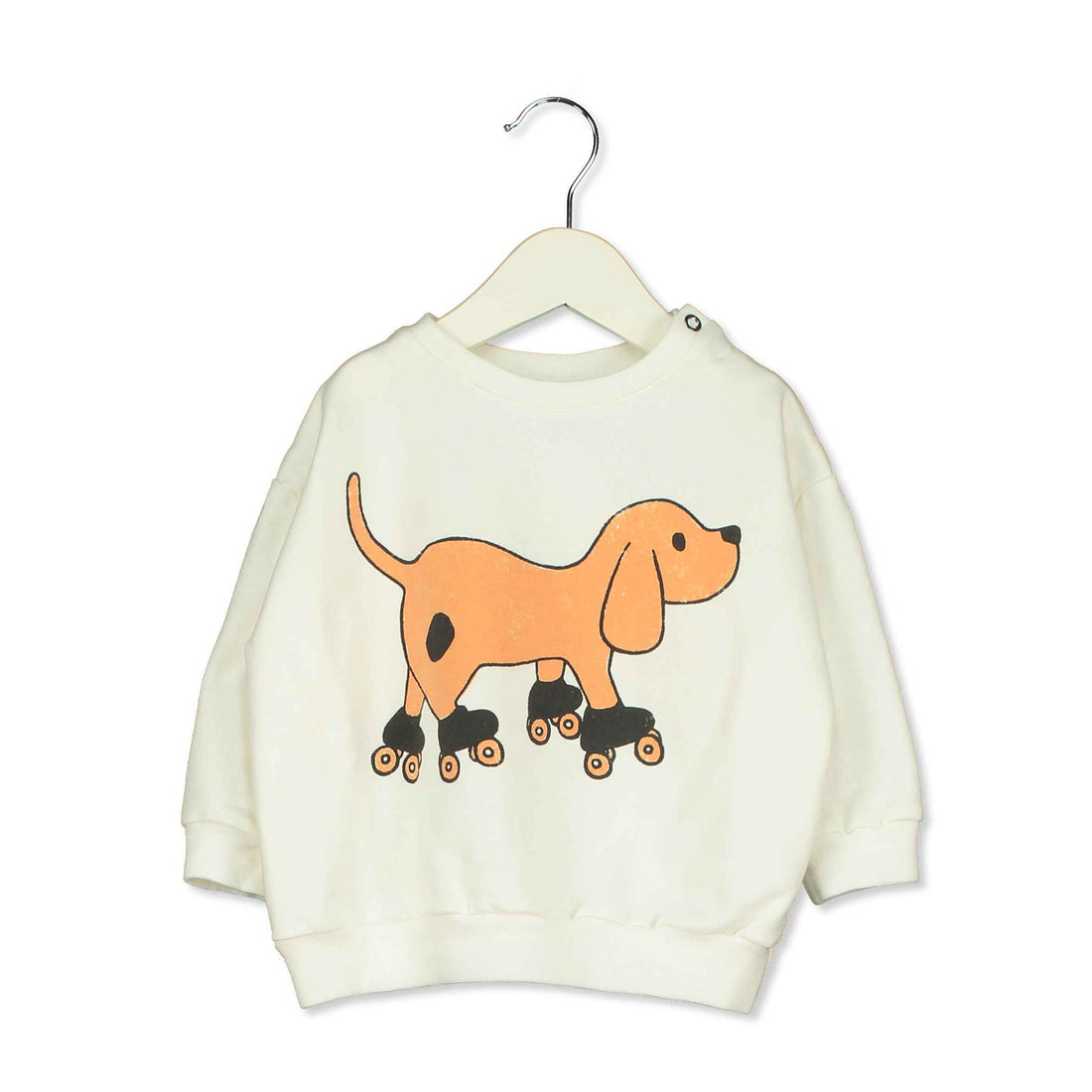 LotieKids Off White Skating Dog Baby Sweatshirt