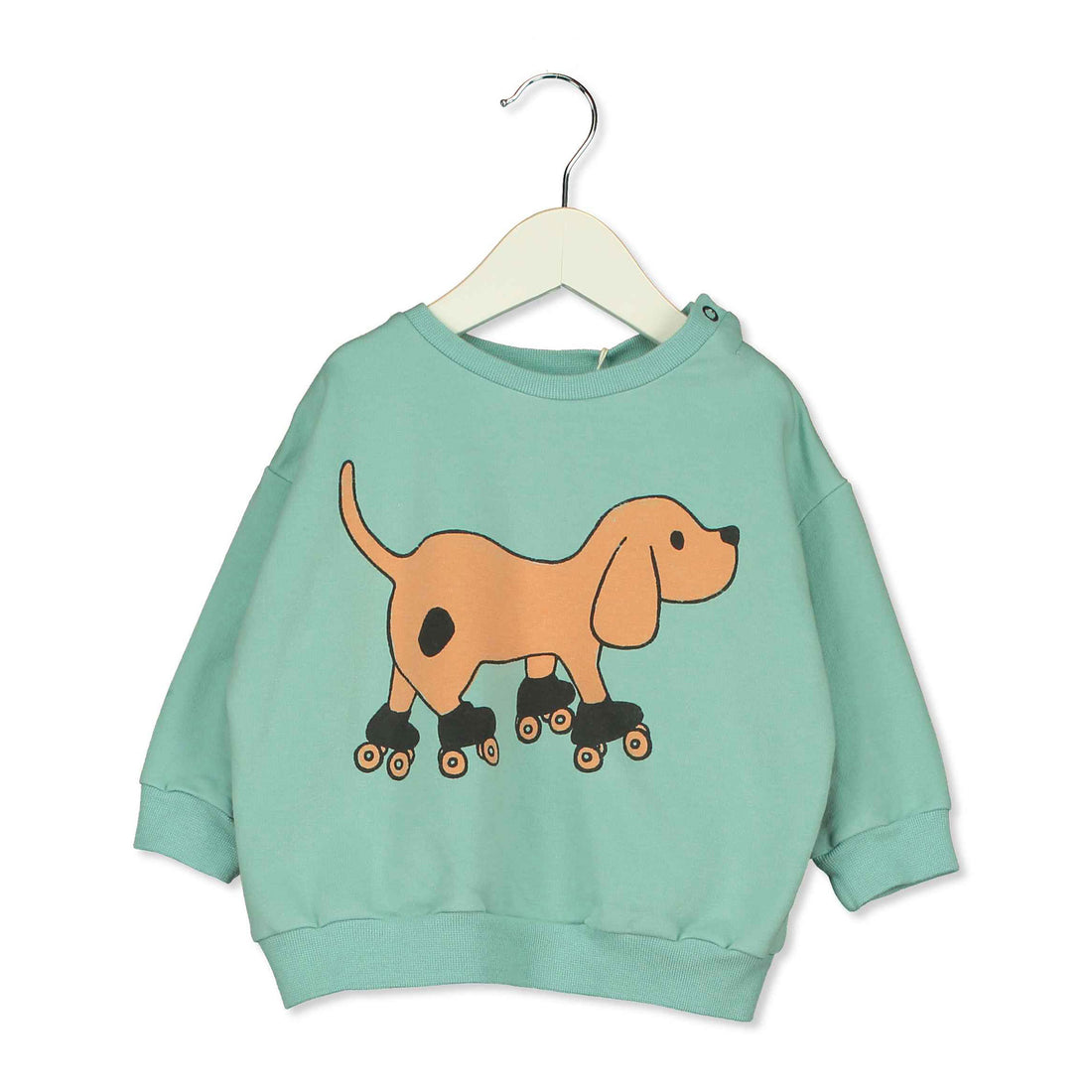 LotieKids Seagreen Skating Dog Baby Sweatshirt