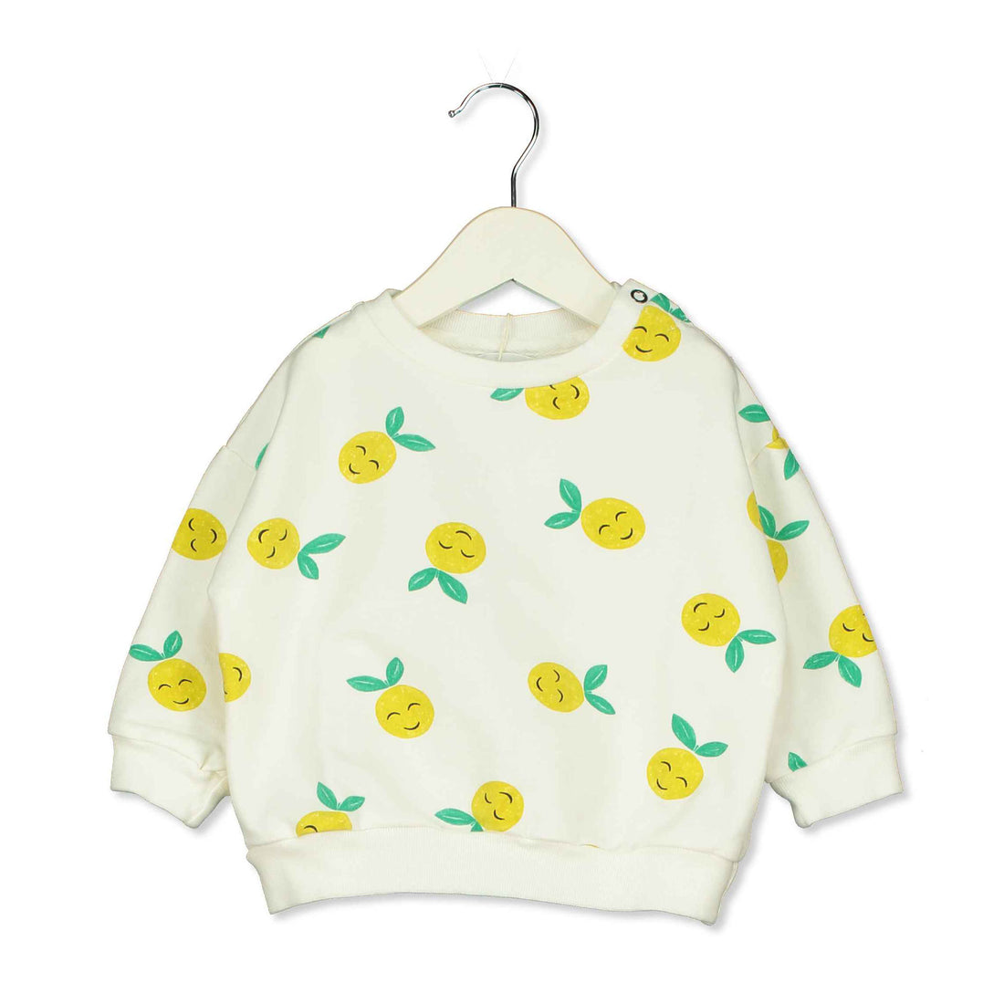 LotieKids Off White Grapefruits Baby Sweatshirt