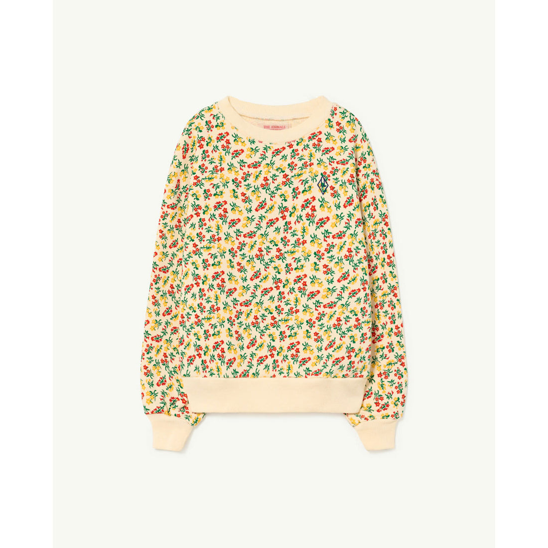 The Animals Observatory Off White Flowers Bear Sweatshirt