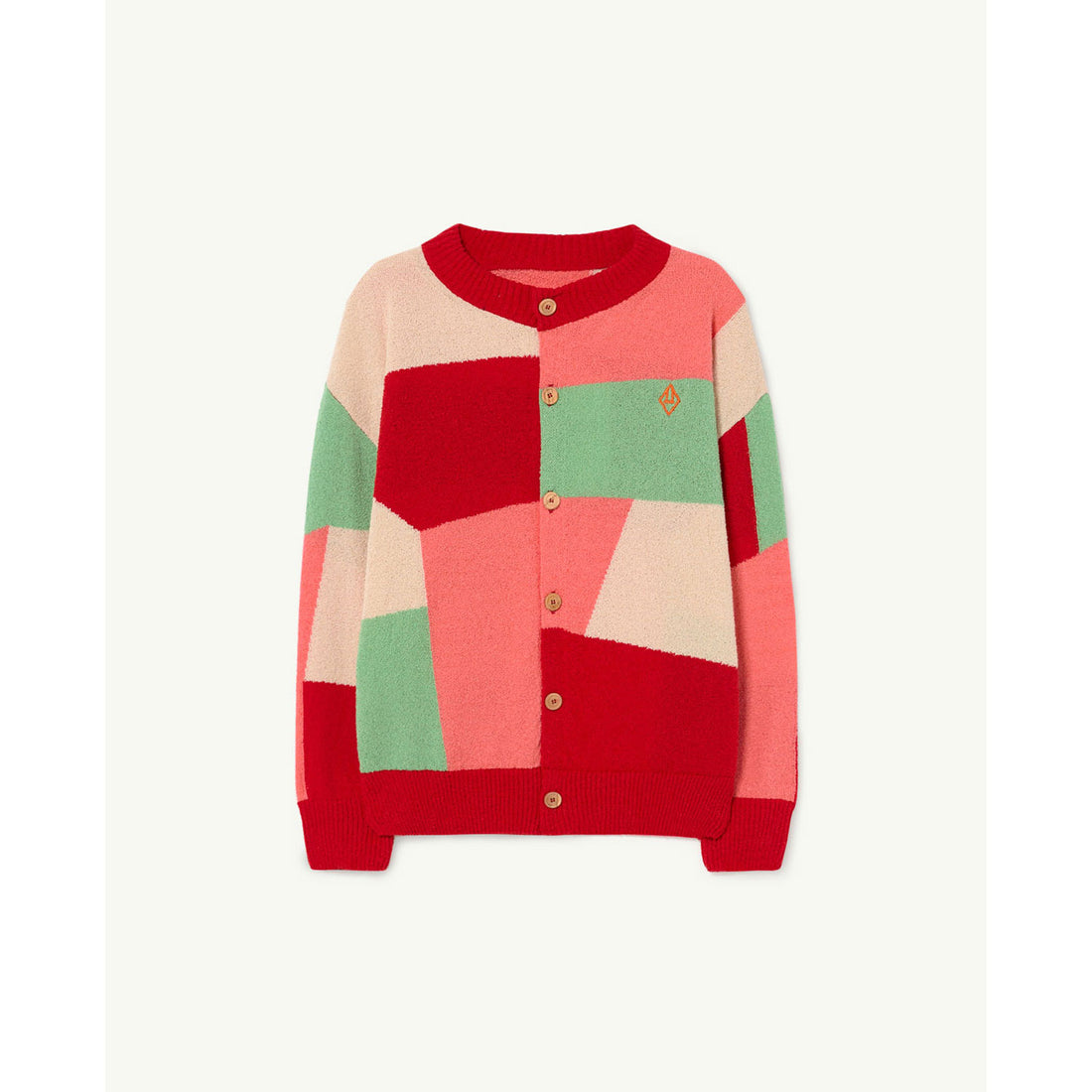 The Animals Observatory Red Geometric Toucan Cardigan