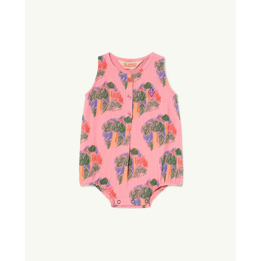The Animals Observatory Pink Butterfly Baby Jumpsuit