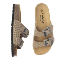 Tocoto Vintage Beige Bio Two Buckles Sandals