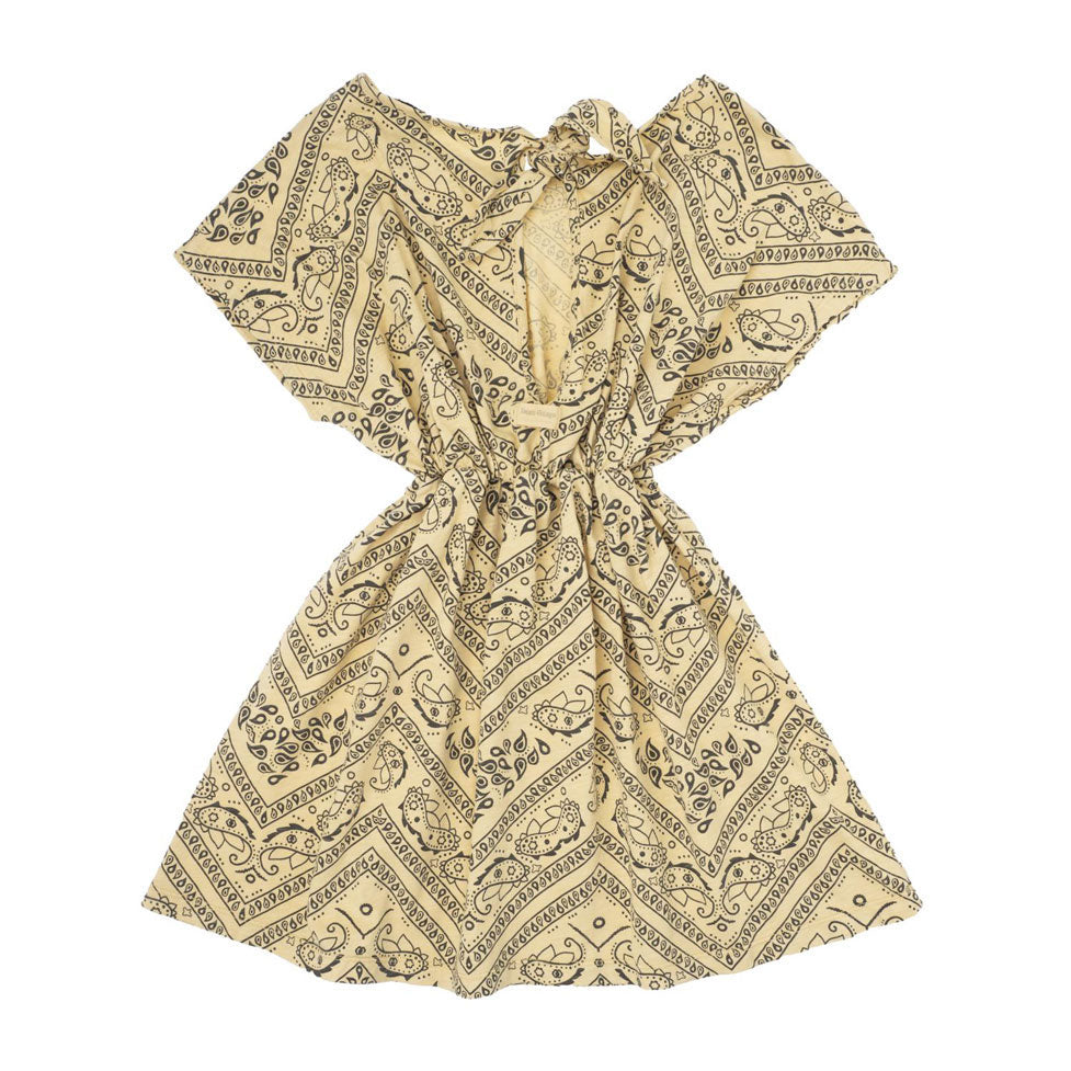 Tocoto Vintage Yellow Kid Bandana Print Dress