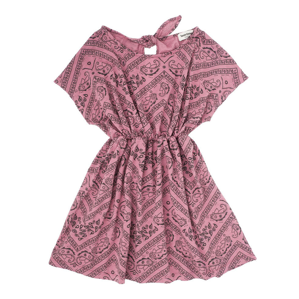 Tocoto Vintage Pink Fluor Bandana Print Dress