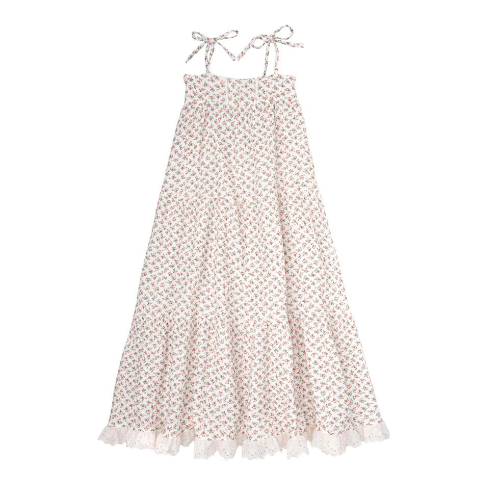 Tocoto Vintage Off-White Long Floral Dress