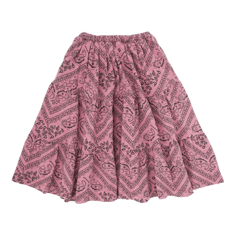 Tocoto Vintage Pink Fluor Bandana Print Skirt