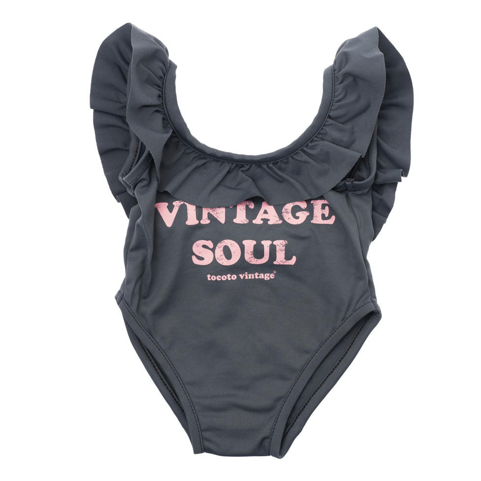 Tocoto Vintage Dark Grey Vinatge Soul Baby Swimsuit