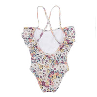 Tocoto Vintage Pink Fluor Flowers Baby Swimsuit
