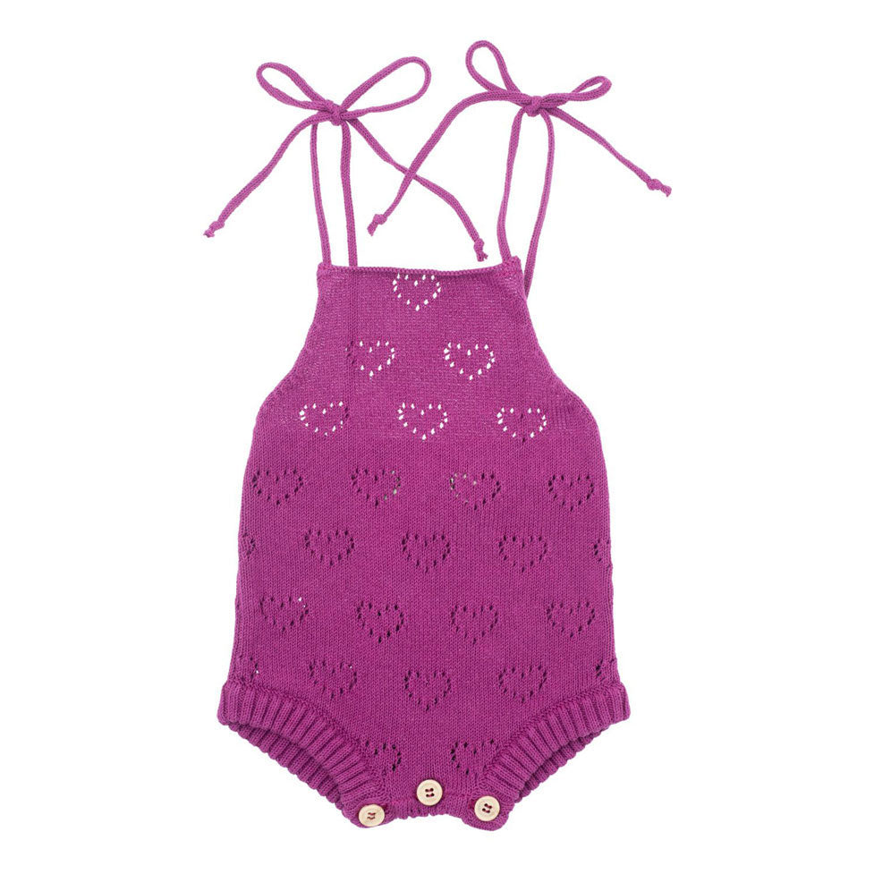 Tocoto Vintage Dark Pink Knitted Hearts Body