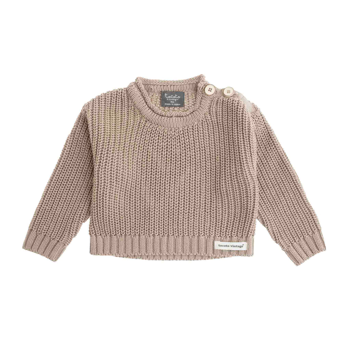 Tocoto Vintage Brown Knitted Baby - Kid Jumper