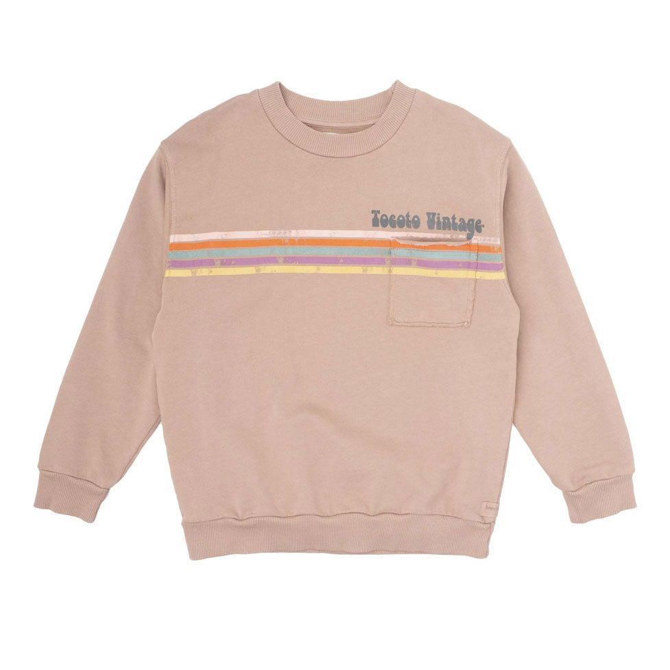 Tocoto Vintage Brown Lines Sweatshirt