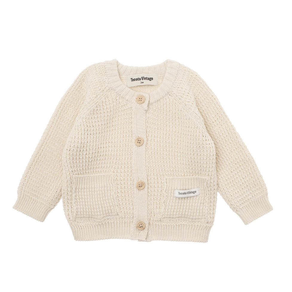 Tocoto Vintage Off-White Baby Knitted Cardigan
