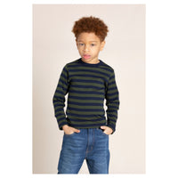 Finger in the Nose Sailing Navy / New Khaki Stripes Long Sleeve T-Shirt