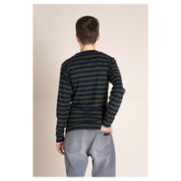 Finger in the Nose Sailing Navy / New Khaki Stripes Long Sleeve T-Shirt