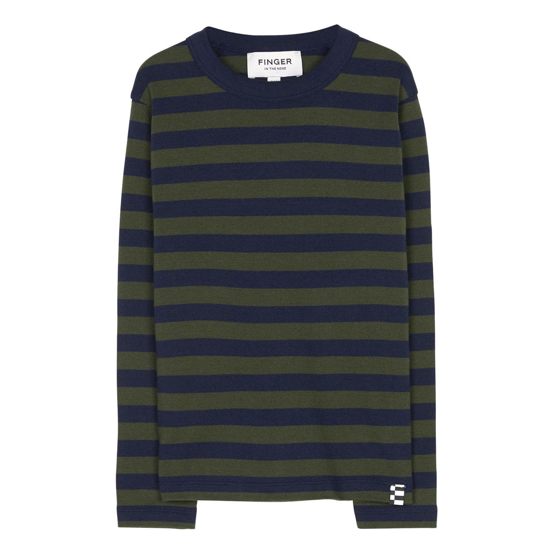 Finger in the Nose Sailing Navy / New Khaki Stripes Long Sleeve T-Shirt
