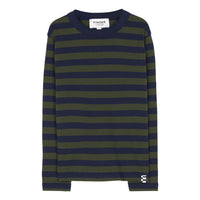 Finger in the Nose Sailing Navy / New Khaki Stripes Long Sleeve T-Shirt