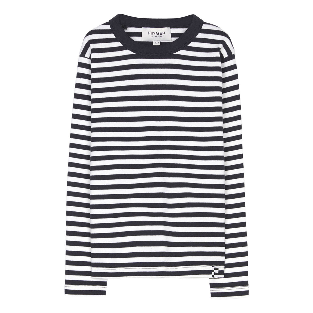 Finger in the Nose Sailing Winter Black / Ecru Stripes Long Sleeve T-Shirt