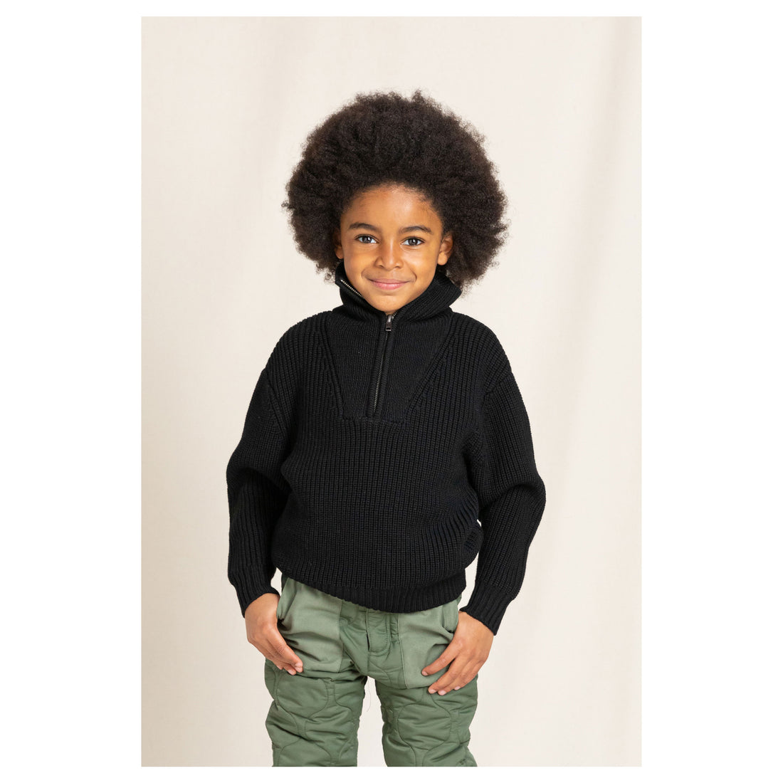 Finger in the Nose Sasha Absolute Black Half Zipped Jumper
