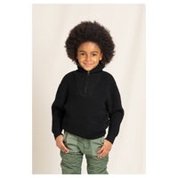 Finger in the Nose Sasha Absolute Black Half Zipped Jumper
