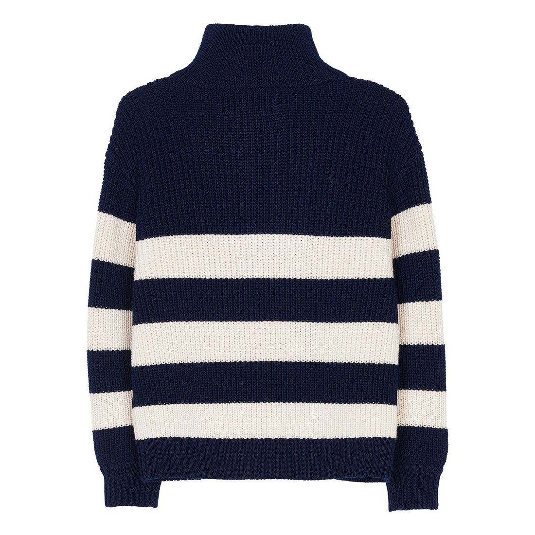 Finger in the Nose Sasha Navy/Ecru Stripes Half Zipped Jumper