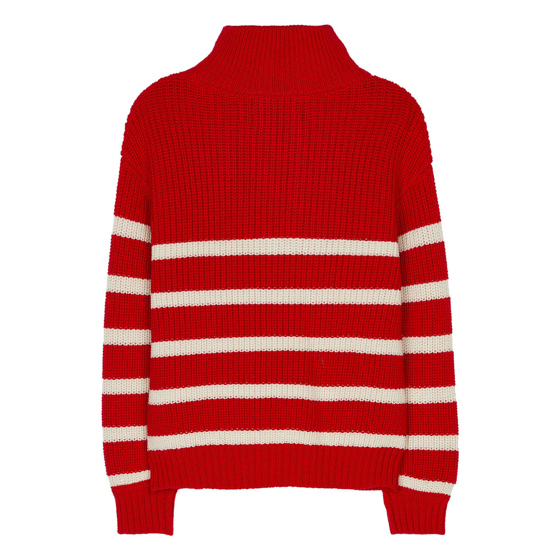 Finger in the Nose Sasha Red/Ecru Stripes Half Zipped Jumper
