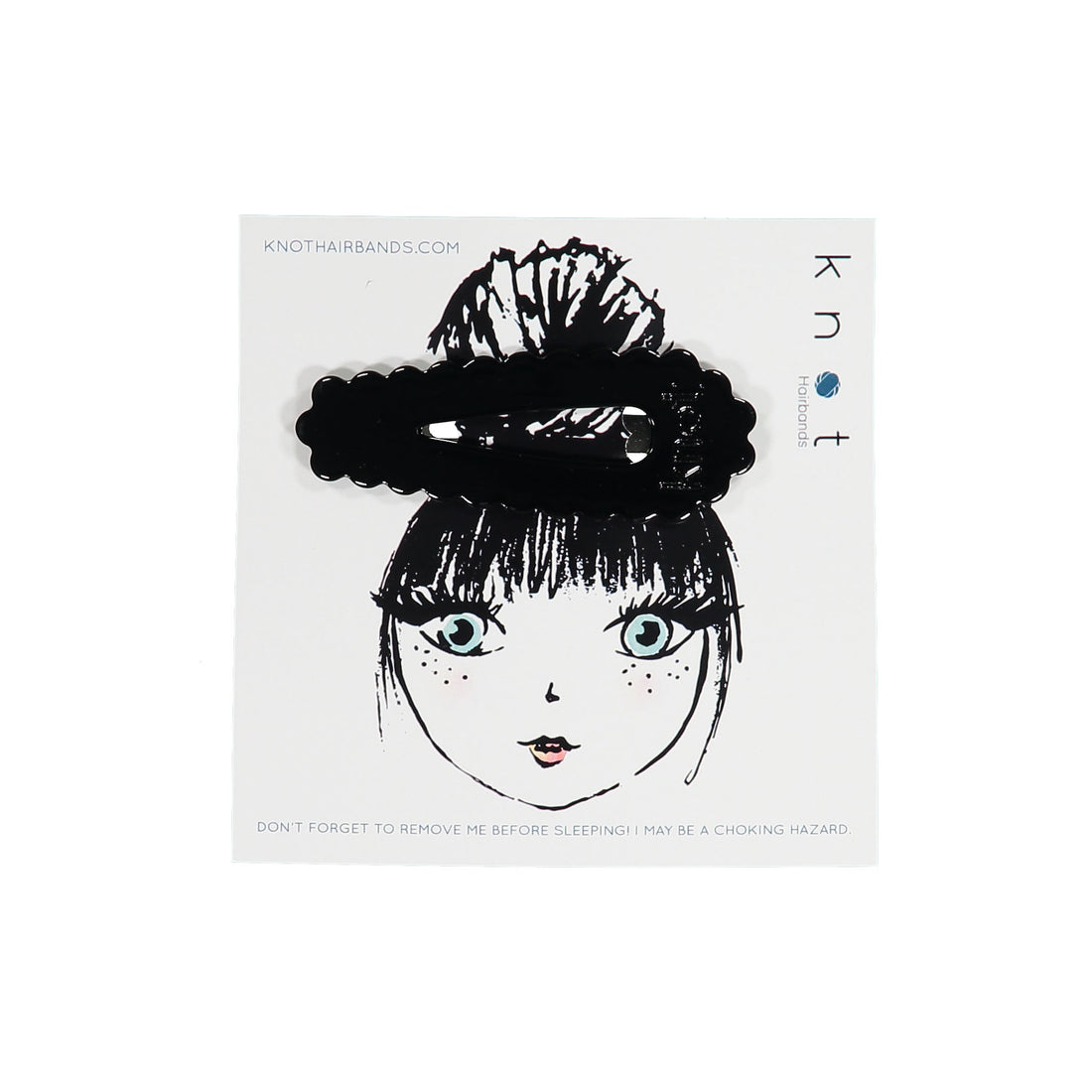 Knot Hairbands Scallop Jumbo Clip // Black
