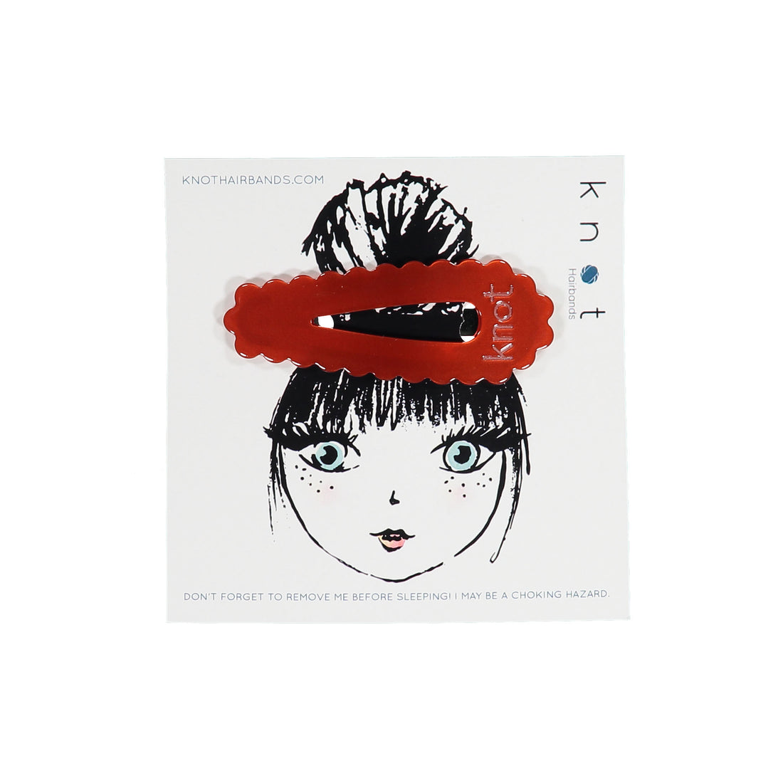 Knot Hairbands Scallop Jumbo Clip // Cherry