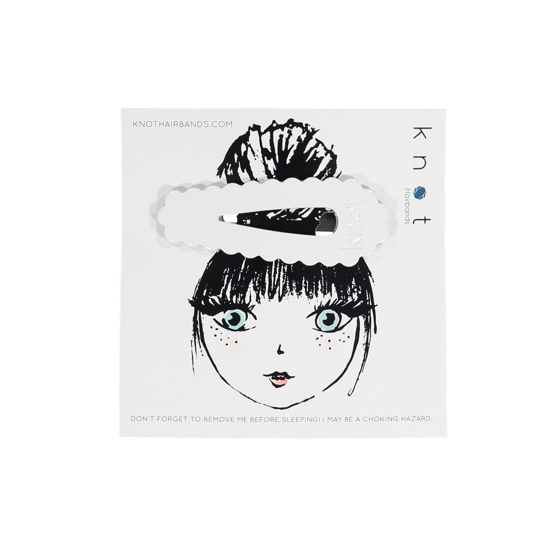 Knot Hairbands Scallop Jumbo Clip // White