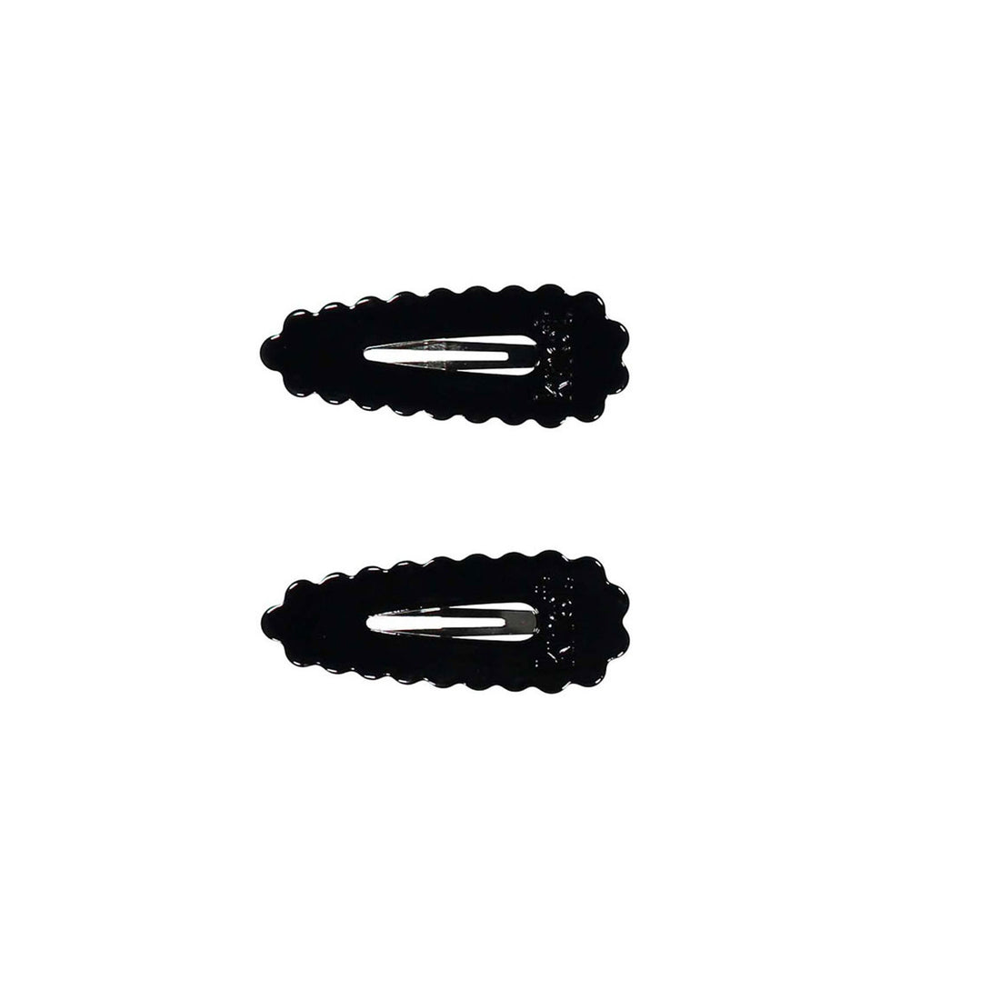 Knot Hairbands Scallop Snap Clip Set // Black