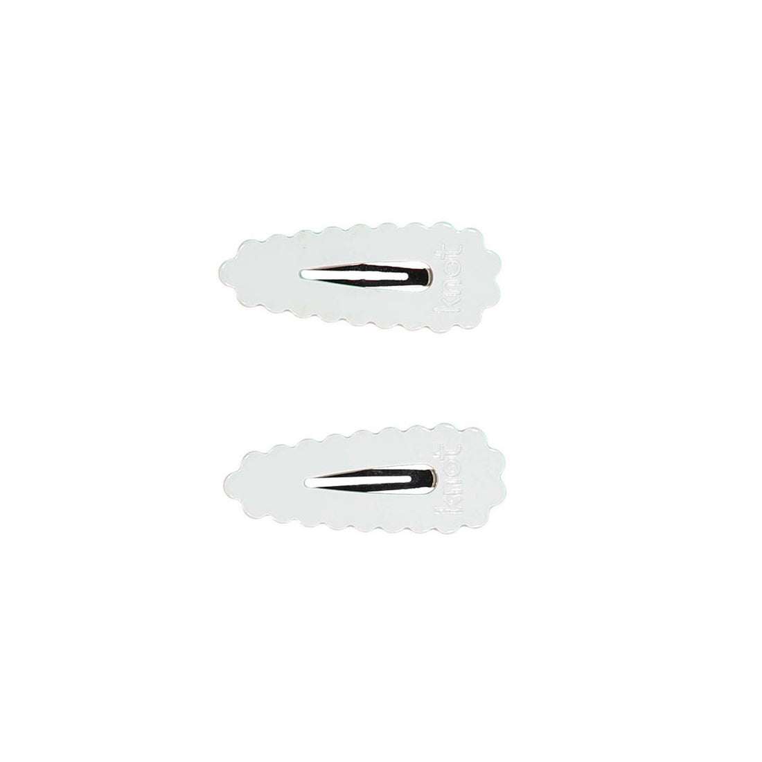 Knot Hairbands Scallop Snap Clip Set // White